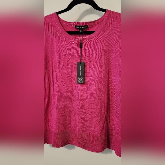 Cable & Gauge Top Large Pink - Picture 2 of 7